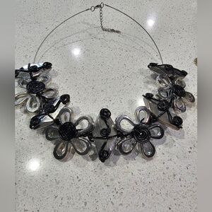 Handmade Silver And Black Necklace